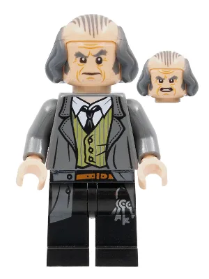 Argus Filch - Bald on Top, Dark Bluish Gray Jacket