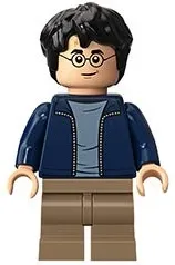 Harry Potter - Dark Blue Open Jacket over Sand Blue Shirt, Dark Tan Medium Legs
