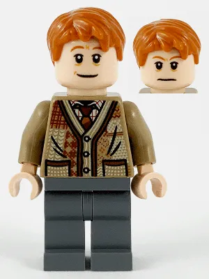 Arthur Weasley - Dark Tan Sweater, Dark Bluish Gray Legs
