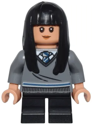 Cho Chang - Dark Bluish Gray Ravenclaw Sweater with Crest, Black Short Legs, Hard Plastic Hair