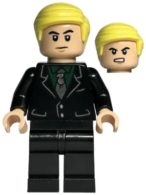 Draco Malfoy - Black Suit, Slytherin Tie, Neutral / Angry