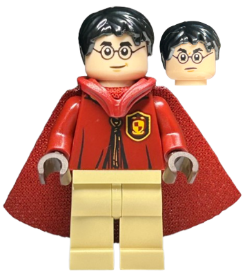Harry Potter - Dark Red Quidditch Uniform with Hood and Cape, Tan Legs