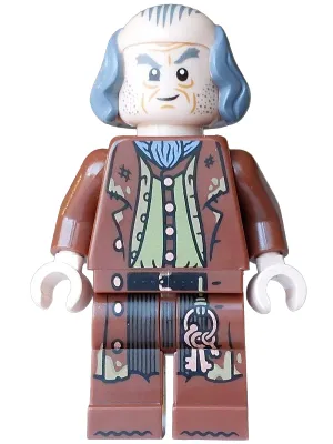 Argus Filch - Bald on Top, Reddish Brown Coat, Dark Tan Vest, Olive Green Shirt