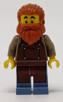 Blacksmith - Male, Reddish Brown Apron, Dark Orange Beard