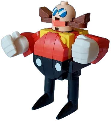 Dr. Eggman (Doctor Ivo Robotnik) with Stickers - Brick Built