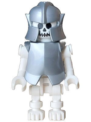 Skeleton - Standard Skull, Bent Arms Vertical Grip, Flat Silver Helmet and Armor Breastplate (Colin the Fighter)