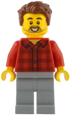 Rob the Fan Designer - Red Plaid Flannel Shirt, Light Bluish Gray Legs