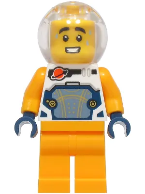 Astronaut - Male, White Spacesuit with Bright Light Orange Arms, Bright Light Orange Legs, Trans-Clear Fishbowl Helmet