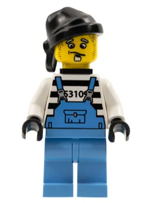 Xtreme Stunts Brickster Henchman with Medium Blue Overalls #1 with Neck Bracket
