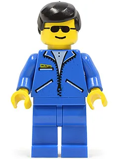 Jacket Blue - Blue Legs, Black Male Hair, Sunglasses