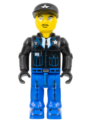 Police - Blue Legs, Black Jacket, Black Cap with Star (4154543)