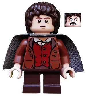Frodo Baggins - Reddish Brown Jacket, Dark Brown Legs, Dark Bluish Gray Cape