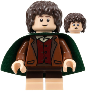 Frodo Baggins - Reddish Brown Jacket, Light Nougat Feet, Dark Green Cape