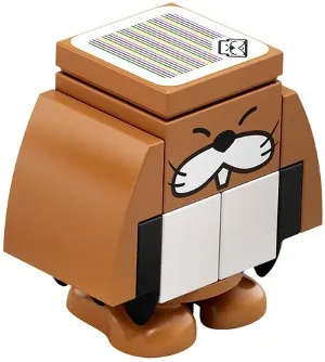 Monty Mole - Face on 2 x 2 Brick