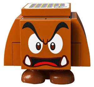 Goomba (Dark Bluish Gray Interior Pieces) - Angry, Open Mouth