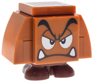 Goomba (Dark Bluish Gray Interior Pieces) - Angry, Eyelids