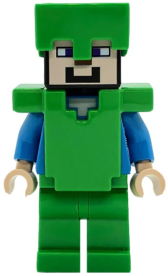Steve (Light Nougat) - Bright Green Legs, Helmet and Armor