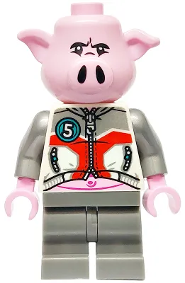Pigsy - White Jacket, Dark Bluish Gray Medium Legs