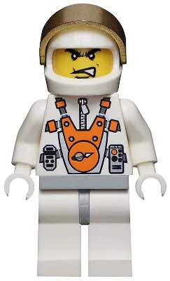 Mars Mission Astronaut with Helmet and Angry Black Eyebrows and Messy Hair