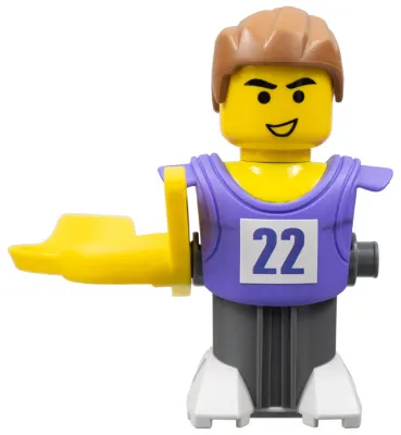 McDonald's Sports Basketball Player - Lilac Torso and Dark Bluish Gray Base with Stickers