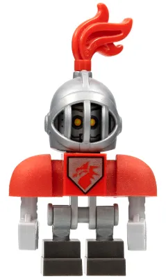 Macy Bot - Red Shoulders, Flat Silver Helmet