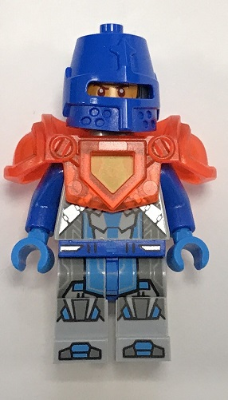 Royal Soldier / King's Guard - Blue Helmet with Eye Slit, Trans-Neon Orange Armor