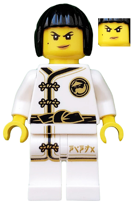 Nya - White Wu-Cru Training Gi, Black Bob Cut Hair