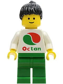 Octan - White Logo, Green Legs, Black Ponytail Hair