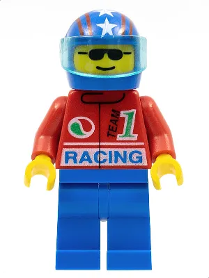 Octan - Racing, Blue Legs, Blue Helmet 4 Stars & Stripes, Trans-Light Blue Visor