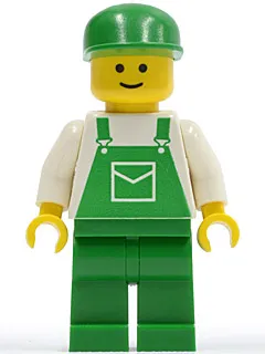 Overalls Green with Pocket, Green Legs, Green Cap, Standard Grin