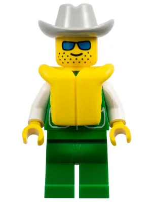 Jacket Green with 2 Large Pockets - Green Legs, Light Gray Cowboy Hat