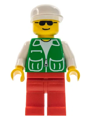 Jacket Green with 2 Large Pockets - Red Legs, White Cap