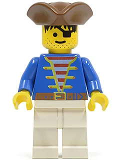 Pirate Blue Jacket, White Legs, Brown Pirate Triangle Hat