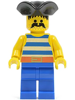 Pirate Blue / White Stripes Shirt, Blue Legs, Black Pirate Triangle Hat