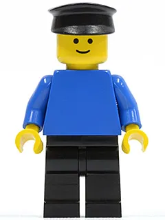Plain Blue Torso with Blue Arms, Black Legs, Black Hat