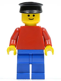 Plain Red Torso with Red Arms, Blue Legs, Black Hat