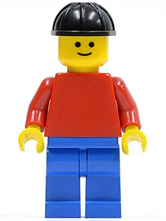 Plain Red Torso with Red Arms, Blue Legs, Black Construction Helmet