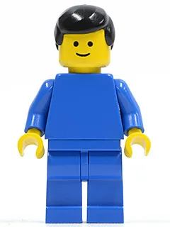 Plain Blue Torso with Blue Arms, Blue Legs, Black Male Hair