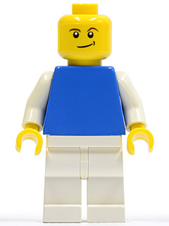 Plain Blue Torso with White Arms, White Legs, Crooked Smile