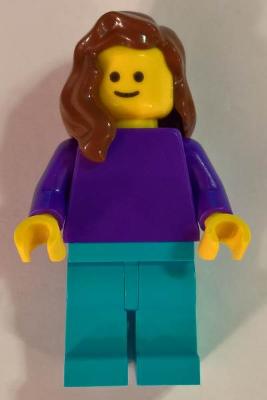 Plain Dark Purple Torso with Dark Purple Arms, Medium Azure Legs, Reddish Brown Female Hair over Shoulder