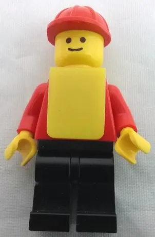 Plain Red Torso with Red Arms, Black Legs, Red Construction Helmet, Yellow Vest