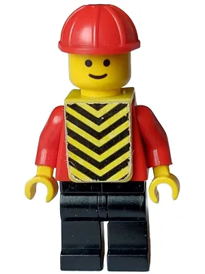 Plain Red Torso with Red Arms, Black Legs, Red Construction Helmet, Yellow Chevron Vest