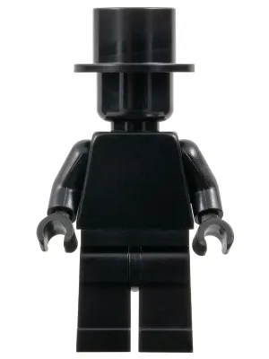 Plain Magician, Black Torso, Black Legs, Black Head, Black Top Hat (Monochrome)
