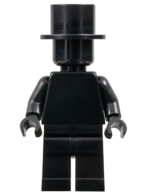 Plain Magician, Black Torso, Black Legs, Black Head, Black Top Hat (Monochrome)