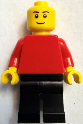 Plain Red Torso with Red Arms, Black Legs, Black Eyebrows, Thin Grin