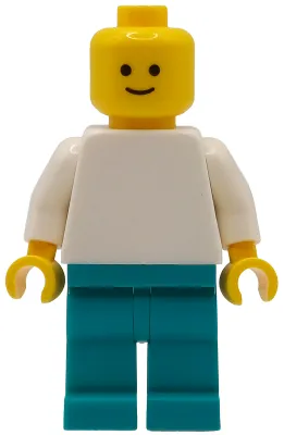Plain White Torso, Dark Turquoise Legs, Standard Grin