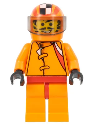 Racer Driver, Car 56, Orange with Orange Checkered Helmet
