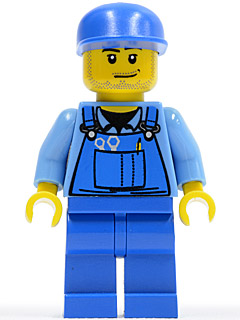 Hot Rod Mechanic - Blue Overalls, Blue Cap, Stubble