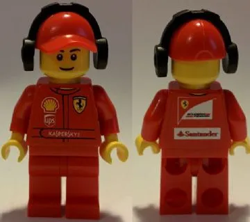 F1 Ferrari Marshall with Torso Stickers with Shell, UPS, Ferrari, Santander and Kaspersky Logos Pattern