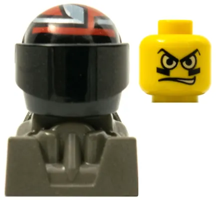 Racer, Face Paint, Black Helmet with Pattern, Dark Gray Body